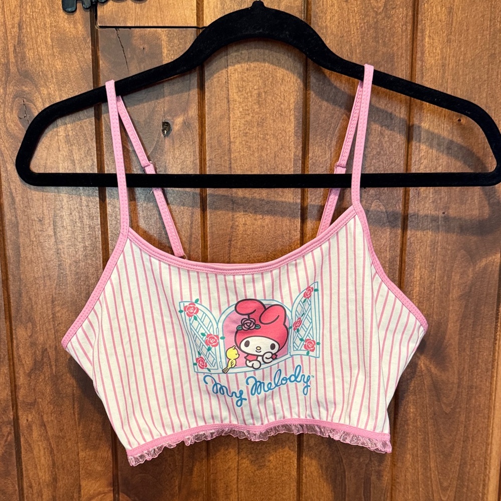 Pink Striped My Melody Crop Top